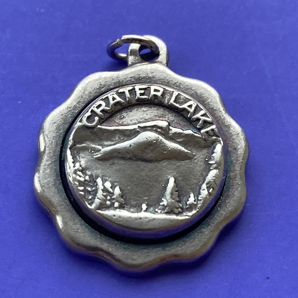 Crater Lake Oregon vintage sterling silver charm